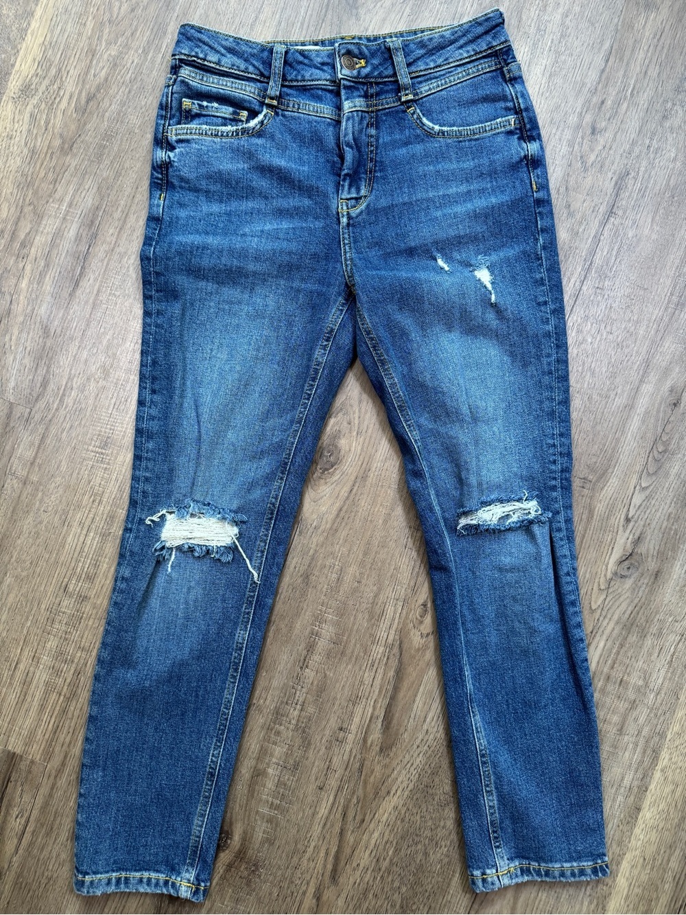 Anthropologie PICLRO Denim Medium Wash Crop Ankle Jeans - Size 26